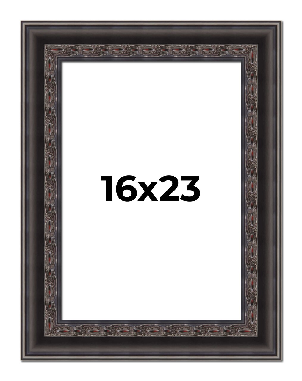 16x23 3.5" Wide Ornate Picture Frame with UV-Resistant Acrylic & Acid Free Backing, Available in 2 Finishes - Black and Brown